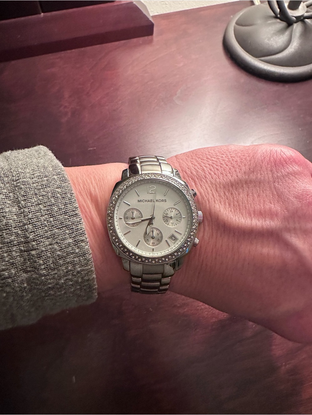Michael Kors Silver Crystal-Accent Women's Chronograph Watch - Picture 4 of 4